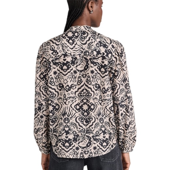 Chufy Gardenia Blouse Lightweight Voile Stencil Print NWT Top Button Front - Picture 15 of 16